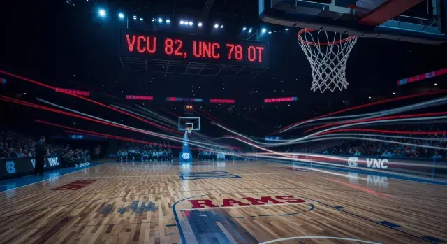 VCU rallies from 19-point deficit to beat North Carolina 82-78 in overtime in NCAA first-round game